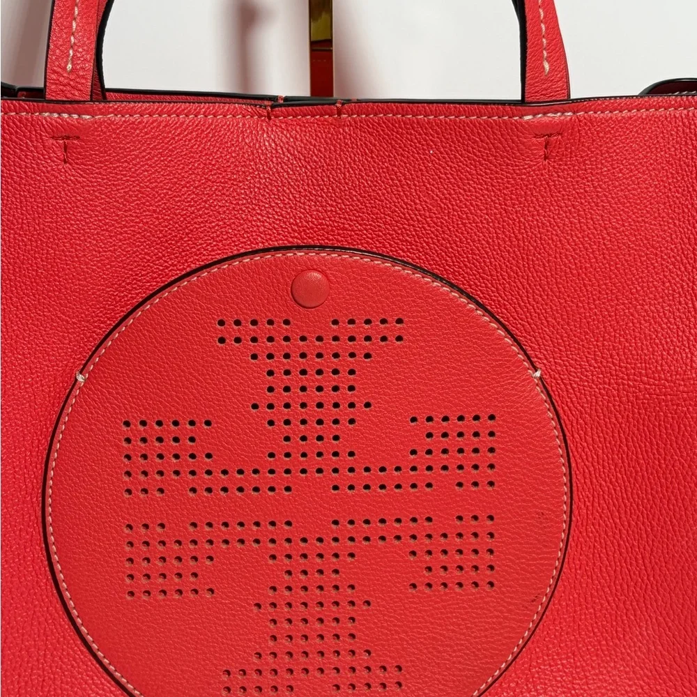 Tory Burch Vibrant Red Logo Tote